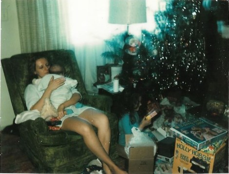 Mom me and Brent Christmas 77